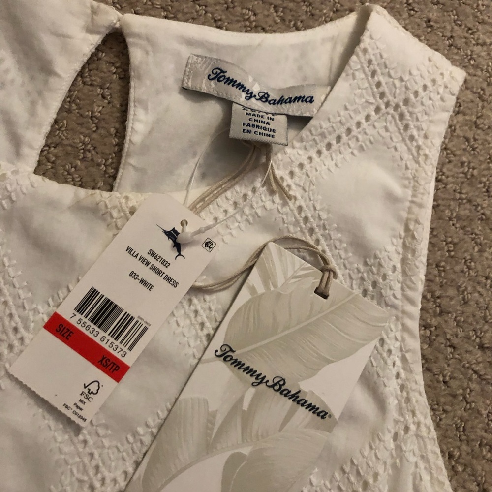 🌺❤️Host Pick❤️🌺!! NWT. Tommy Bahama White Villa View Cotton Eyelet Dress - Picture 8 of 10